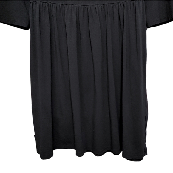 Garnet Hill Black Quarter Sleeve Knee Length Jersey Dress Women's Size Medium M - Picture 4 of 5